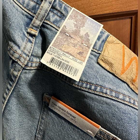 NUDIE JEANS Straight Sally Loving Twill light wash jeans W32 L34 NWT - Picture 3 of 7